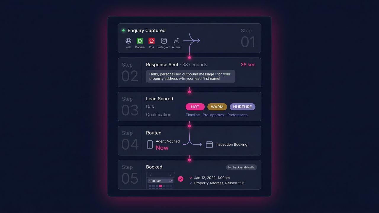 AI lead response system responding to property enquiries in under 60 seconds